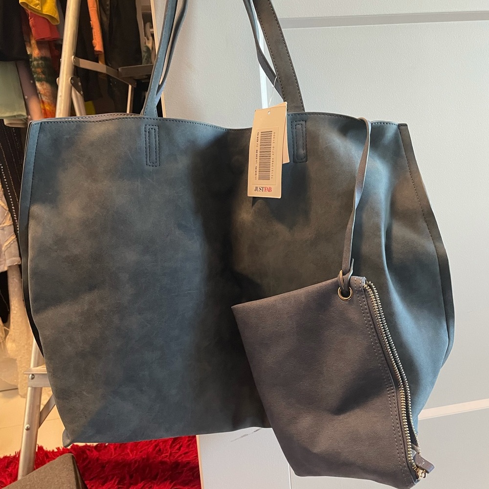 Just fab large Jean bag with mini purse